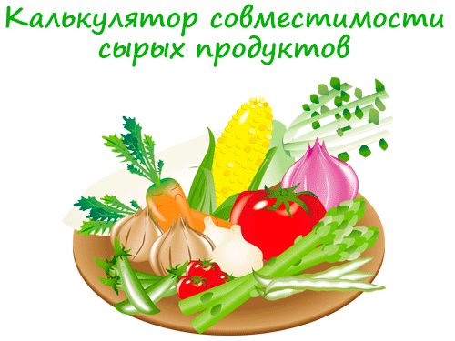 калькулятор совместимости сырых продуктов